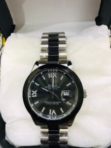 Twelve Stone Date Working Model Regular Silver Black Dial with Box