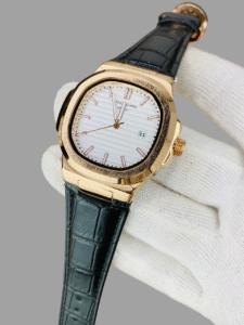Patek Philippe Nautilus - Leather Strap white or Golden with Box