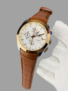Tissot Chronograph Watch for Men | Business Edition - Brown Golden with Box
