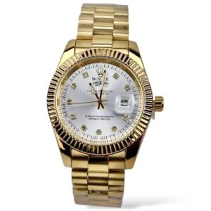 Rolex Oyster | Date and Day | Gold Silver Dial Article with Box